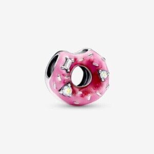 Pandora Pink Donut Charm with Clear Stones